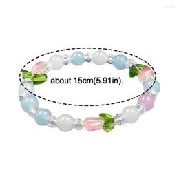 Beaded Strand Valentines Day Gift Tip Flower Bracelet Friendship Gifts Jewellery Accessories Crystal Bead Women Drop Delivery Bracelets Dh2Ad