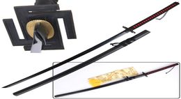 56inch Length Bleach Anime Sword Metal Decorative Kurosaki Ichigo Zangetsu Black Blade Steel Real Decoration Cosplay PropBrand N7899736