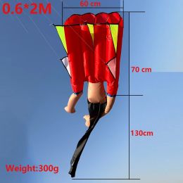 0.6 * 2M Fun Beach Professional Kites 3D Inflatable Soft Kite Easy To Fly Tear Resistant Holiday Gift with Kite String Moscas
