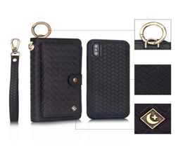 For iPhone XS Wallet Case iPhone X Wallet Case Zipper Purse Detachable Magnetic 14 Card Slots Money Pocket Clutch Leather Case fo4212046