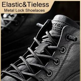 No-Tie Lacing System Elastic Shoelaces For Man and Women Quick Lazy Metal Lock Shoe Lace For Sneakers and Martin Boots