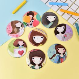 TSHOU685 Mirrors Espelho De Maquiagem Espejos Bolsillo Random Girl Mini Pocket Makeup Mirror Cosmetic Compact 240409