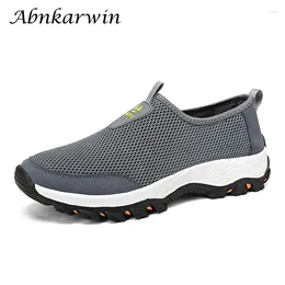 Fitness Shoes Summer Men Slip-On Mesh Hiking Outdoor Trekking Mountain Climbing Breathable 39-46