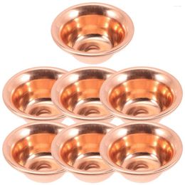 Bowls 7 Pcs Altar Supplies Water Offering Cup Multi-function Holy Worship Bowl Mini Glasses Golden Brass Cups Exquisite Delicate