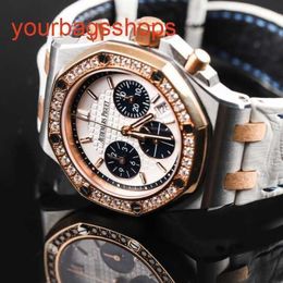 Top AP Wristwatch Royal Oak Offshore 26234SR Automatic Mechanical Gauge 37mm Womens Precision Steel 18k Rose Gold Diamond Watch