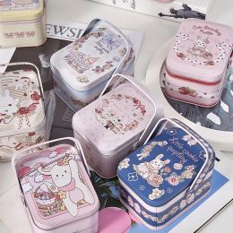 1 Pc Small Metal Vintage Candy Box Suitcase Storage Tin Cookie Gift Box Sundries Organiser Storage Cans Box Gift