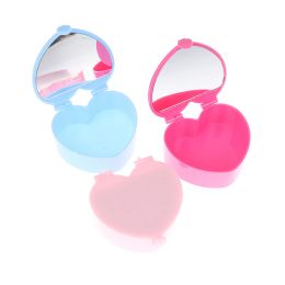 Heart-shaped Jewelry Box Pink Girl Heart Jewelry Storage Box Desktop Student Dormitory Love Double Mirror Make Up Organizer Box