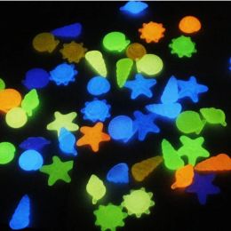 10/50PCs Colourful Luminous Starfish Conch Shell Shaped Glowing Stones Decorative For Garden Aquarium Fish Tank Pool Landscape