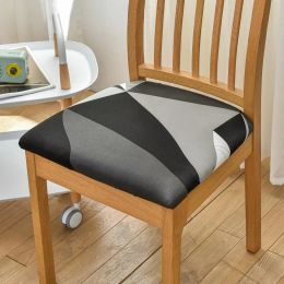 1pc Printed Dining Chair Seat Covers Stretchy Removable WashableUpholstered Chair Seat Slipcover Protector