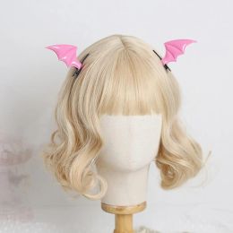 M89E Girls Hair Clips Gothic Barrettes with Bat Devil Wings Shape Hairpin Cosplay Hair Clips Punk Design Hairpins for Kids