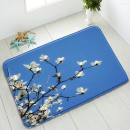 Bath Mats Flower Plant Mon-Slip Mat Indoor Floor Bedroom Kitchen Living Room Doormat Rug Absorbent Foot Pad Washable Home Decor