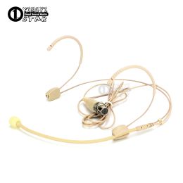 Microphones Mini XLR 4 Pin 4Pin TA4F Locking Dual Earhook Headset Microphone For Mipro Wireless Beltpack Transmitter ACT50T ACT818 ACT18T