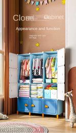 Modern Household Wardrobe Bedroom Furniture Organiser Rack Multilayer Plastics Storage Cabinets Of Collapsible Children Locker