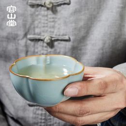 Cups Saucers Ru Ware Azure Gracked Glaze Supportable Master Cup Porcelain Tea Tasting Jianzhan Female Individual Single