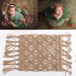 Accessories Newborn Photography Prop Weaving Hemp Rope Blanket Posing Backdrop Photography Mat Baby Studio Fotografia Props Photo Accessori