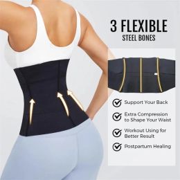 Waist Trainer Cincher Postpartum Double Belt Corset For Women Adjustable Corset Belly Reducing Fajas Girdle Firm Shaper