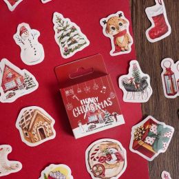 46 Pcs Vintage Christmas Stickers Retro Santa Stickers for Scrapbooking Christmas Decorations Envelopes Gifts Stickers Kawaii