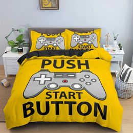 Bedding Sets Kids Gamer Duvet Cover Set With Pillowcases Gamepad Boys Girls Bed Game Quilt Comforter Children