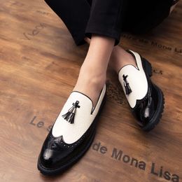 Classic Men Business Driving Leather Wedding Fashion Tassel Style Casual Dress Shoes Mens Loafers Plus Size 46 47 48