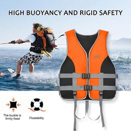 Neoprene Life Jacket for Adult Children Vest Swimming Boating Skiing Driving Drifting Water Sport Buoyancy 240403