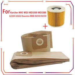 Dust Philtre Bag for Karcher WD3 WD3200 WD3300 MV3 Vacuum Cleaner Spare Parts Replacement Hepa Philtres Dust Bags Accessories