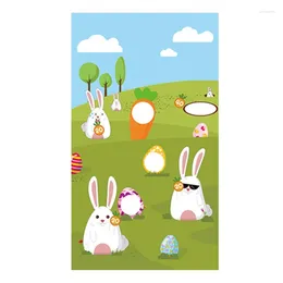 Party Decoration SV-Easter Toss Game Flag Easter Day Themed Banner Bean Bag Carnival Kid Toy A