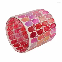 Candle Holders Glass Holder Colorful Mosaic Tea Light For Office