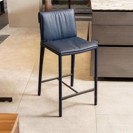 Modern Leather Bar Stool Luxury Nordic Style Kitchen Dining Bar Stools Living Room High Quality Taburete Hotel Furniture