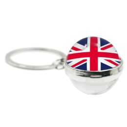 Australia, Soviet Union, South Korea, Spain, And Countries Around The World Flag KeyChains Double-Sided Glass Ball Jewelry gift