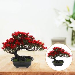 Decorative Flowers Artificial Bonsai Pine Tree Desk Plants Room Decor Simulation For Office Living Zen Garden Decoration
