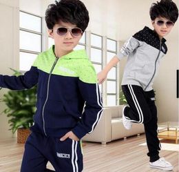 Yeni Bahar Sonbahar Çocuk Giysileri Setler Çocuklar Sıradan 2 PCS Suit Ceket Hoodiespants Bebek Set Erkek Spor Takım Giyim 412 Yıl6185593