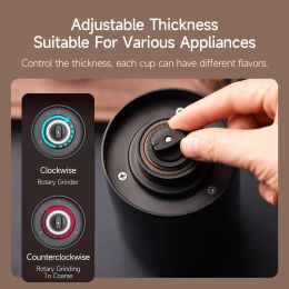 KLT Electric Coffee Grinder Adjustable with 5 Precise Grind Setting Spice Grinder USB Rechargeable with Cleaning Brush