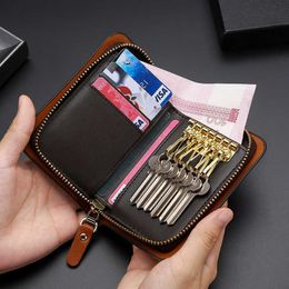 Key bag for men and women zipper key bag multifunctional card bag creative wallet can be added