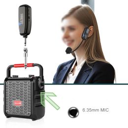 Microphones UHF Wireless Headset Microphone Portable Microphone Voice Amplifiers Stage Loud Speaker Transmitter Receiver Kit