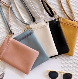 new sweet pu leather ins fashion waterproof crossbody mobile phone bag casual outdoor women One shoulder straddle phone bag