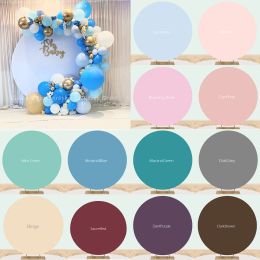 Mocsicka Pure Colour Round Backdrop Circle Arch Stand Decor Party Props White Around Background Cake Birthday Backdrop