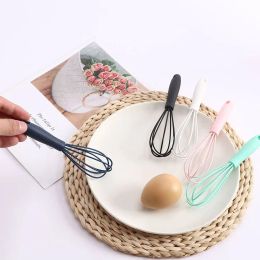 Food-grade Silicone Colourful Egg Whisk Convenient Manual Rotary Chocolate Mixer Kitchen Baking Cream Butter Beater