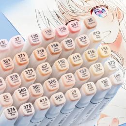 10/12/20/24/30 Colours Double-headed Skin Colour Markers Set of Anime Hand-drawn Colour Filler Pens Art Supplies Sketching