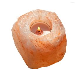 Candle Holders Himalayan Glow Hand Carved Stone Salt Home Wedding Room Decoration Party Decorative Light Crystals