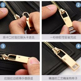 5PCS Detachable Zipper Puller Luggage Backpack Jacket Clothes Metal Zipper Universal Replacement Tab Zippers Head DIY Sewing