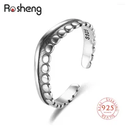 Cluster Rings 925 Silver Geometry Adjustable Original Finger Jewelry Thai Not Allergic Personality For Women Men