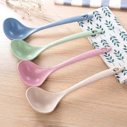 Spoons Rice Ladle Convenient Stylish Dinner Scoops With Wheat Straw Eco-friendly Lifestyle Kitchen Gadgets Supplies Durable