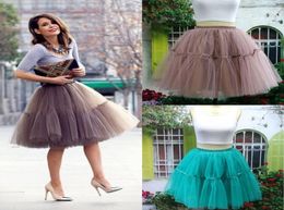 Vintage Petticoats Colourful 1950s Style Short Mini Tulle Tutu Skirts Underskirt Elastic Waistband Satin Band Petticoats For Dress 1452026