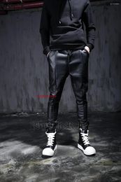 Men's Suits 27-46 2024 Men Women Clothing Yamamoto Style Tights Harem Pants Leather Trousers Lovers Plus Size Costumes