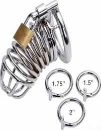 Free shipping - New Stainless Steel Cage Male Device Cock Cage Belt Bondage Sm Sex Toys for Men Penis Device3316645