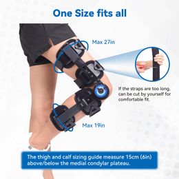 KOMZER Hinged ROM Knee Brace, Post Op Recovery Stabilization, ACL, MCL and PCL Injury, Adjustable Orthopaedic Support Immobiliser