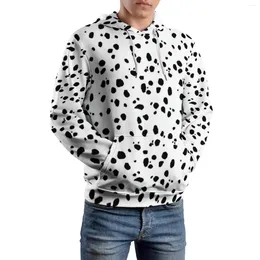 Men's Hoodies Dalmatian Dog Print Casual Man Cute Spots Dots Loose Hoodie Long-Sleeve Cool Pattern Hooded Sweatshirts Plus Size 5XL