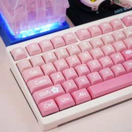 Accessories idobao PBT Keycaps Pink Mechanical Keyboard Caps XDA Keycap for Custom Keyboard Dyesub Sakura Theme Keycaps for GMK67 K500 GK68