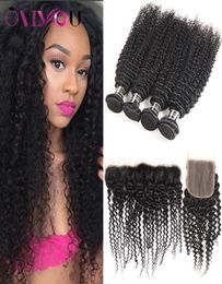 Mongolian Kinky Curly Human Hair Weave 4 Bundles with 4x4 Lace Closure and 13x4 Lace Frontal Bundles Cheap Hair Extensions Wholesa9519657