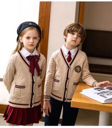 Kindergarten uniforms,autumn winter school clothes suit,children's clothes school uniforms,class uniform,English style knitwear.